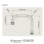 brazo J acero inoxidable para cajas y armarios Irinox | Eprom S.A.